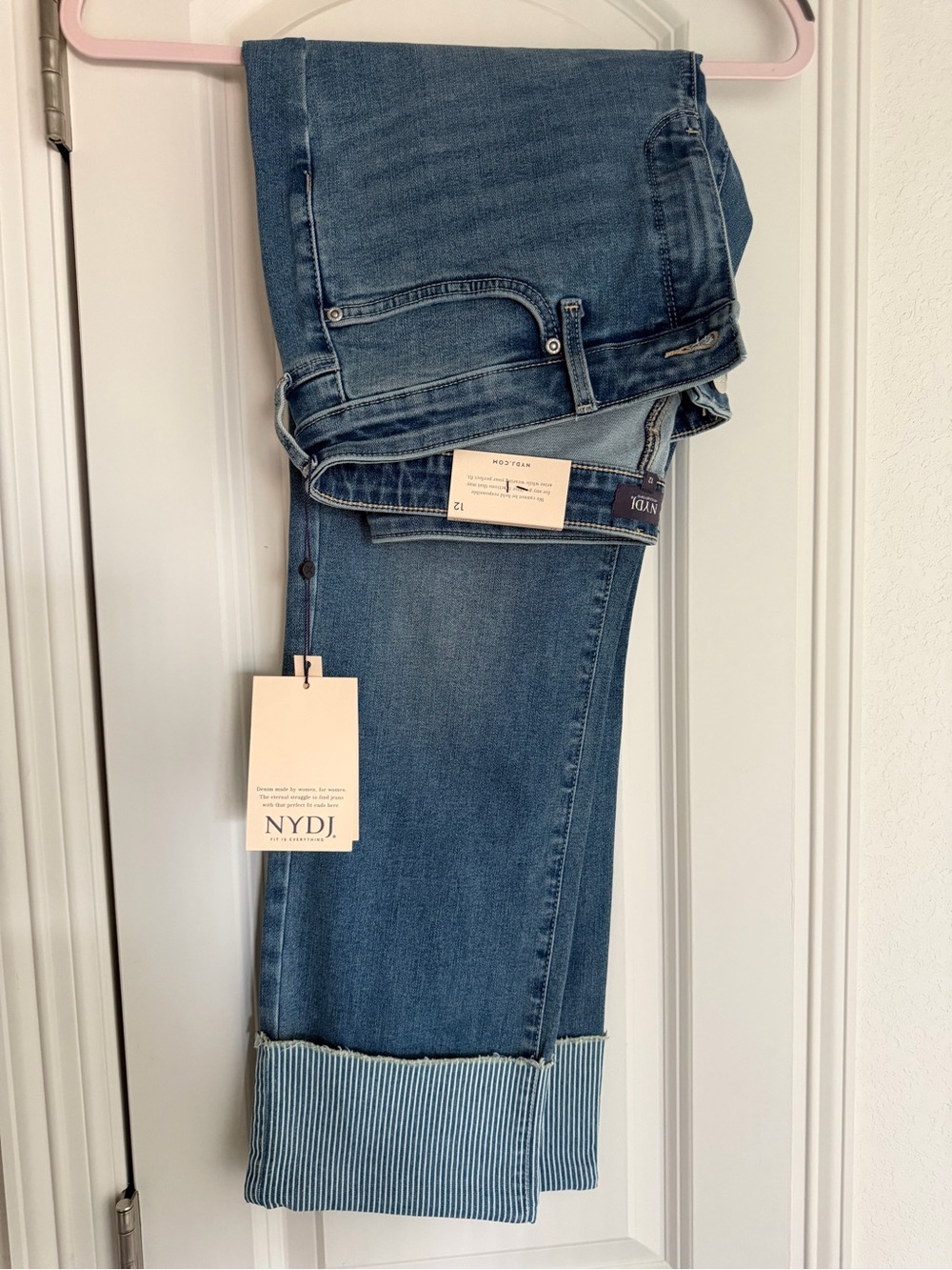 NYDJ Women's Mid-Blue Straight Leg Jeans
